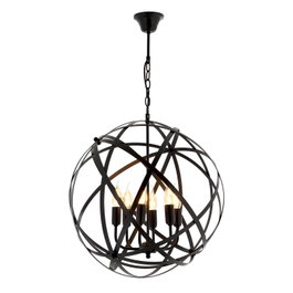 Opviq Lámpara de araña AV-4183-6BSY en metal negro